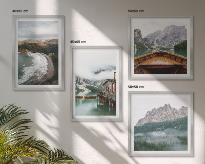 Mur de tableaux Plages de montagne en péniche