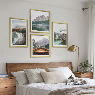 Mur de tableaux Plages de montagne en péniche