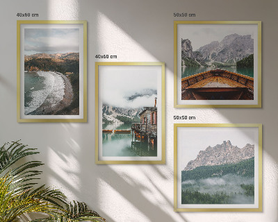 Mur de tableaux Plages de montagne en péniche