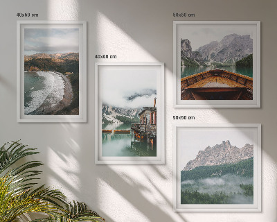 Mur de tableaux Plages de montagne en péniche