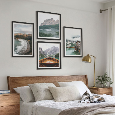 Mur de tableaux Plages de montagne en péniche