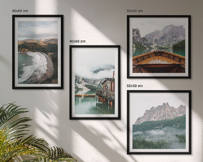 Mur de tableaux Plages de montagne en péniche