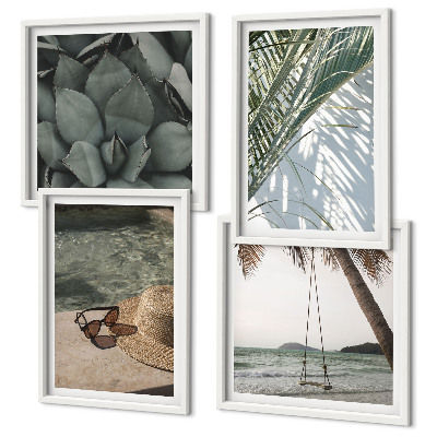 Polyptyque z cadres Plantes tropicales pour les vacances