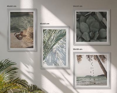 Polyptyque z cadres Plantes tropicales pour les vacances