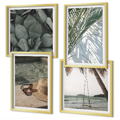 Polyptyque z cadres Plantes tropicales pour les vacances