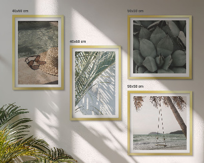 Polyptyque z cadres Plantes tropicales pour les vacances