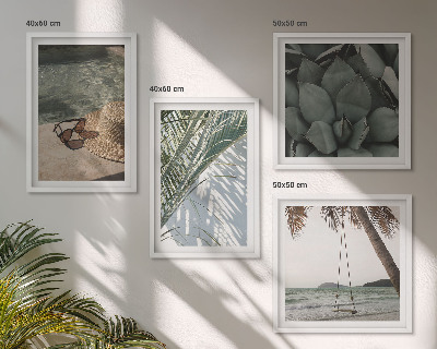 Polyptyque z cadres Plantes tropicales pour les vacances