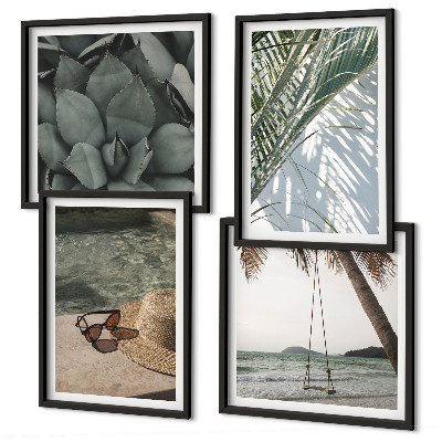 Polyptyque z cadres Plantes tropicales pour les vacances