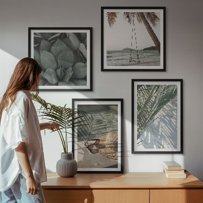 Polyptyque z cadres Plantes tropicales pour les vacances