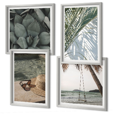 Polyptyque z cadres Plantes tropicales pour les vacances