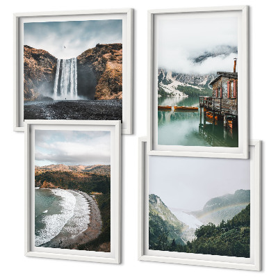 Mur de tableaux Plages de montagne, nuages, eau