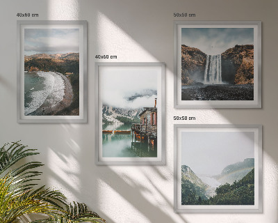 Mur de tableaux Plages de montagne, nuages, eau