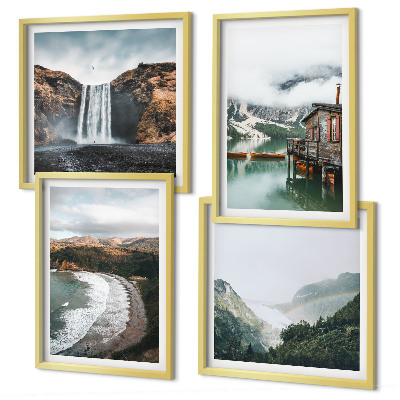Mur de tableaux Plages de montagne, nuages, eau