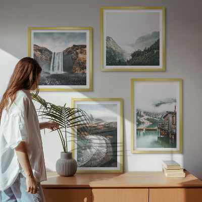 Mur de tableaux Plages de montagne, nuages, eau