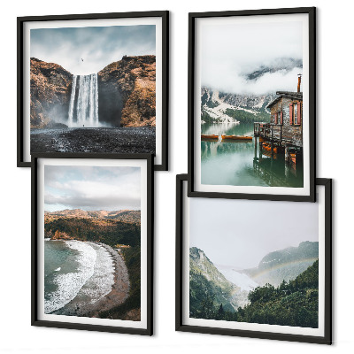 Mur de tableaux Plages de montagne, nuages, eau