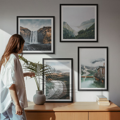 Mur de tableaux Plages de montagne, nuages, eau