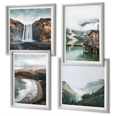 Mur de tableaux Plages de montagne, nuages, eau