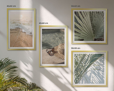 Polyptyque z cadres Chapeau de plage et lunettes de soleil