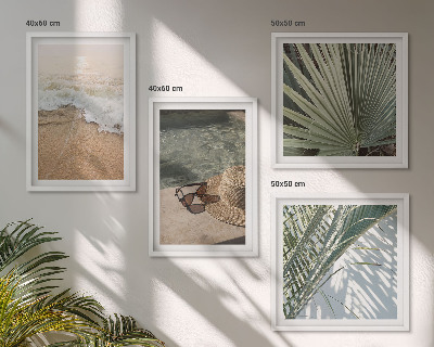 Polyptyque z cadres Chapeau de plage et lunettes de soleil