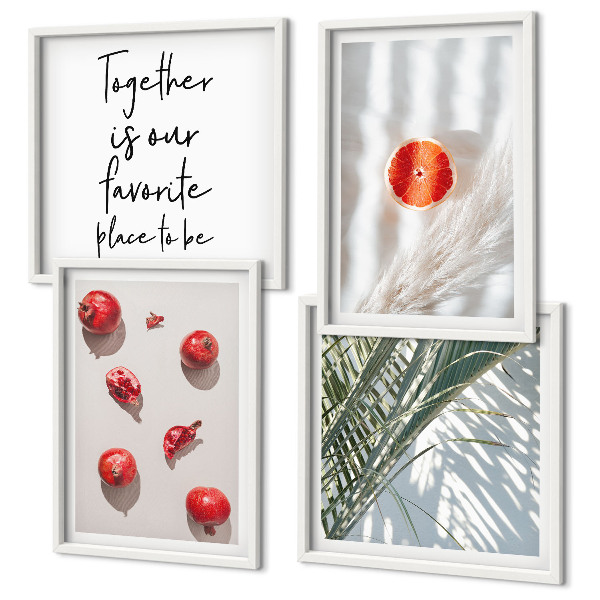 Mur de tableaux Inscription sur les fruits de palmiers de noël