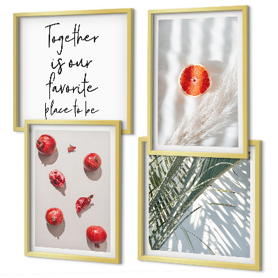 Mur de tableaux Inscription sur les fruits de palmiers de noël