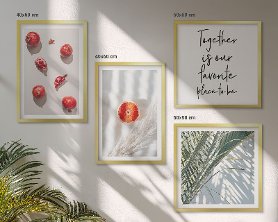 Mur de tableaux Inscription sur les fruits de palmiers de noël