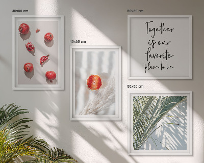 Mur de tableaux Inscription sur les fruits de palmiers de noël