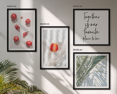 Mur de tableaux Inscription sur les fruits de palmiers de noël