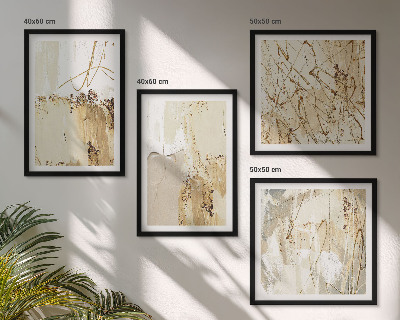 Polyptyque z cadres Motifs abstraits beige blanc