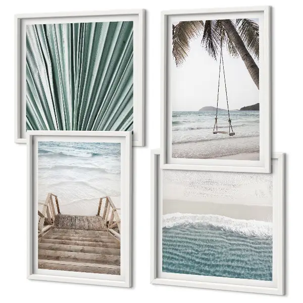 Vacances tropicales ensemble de 4 tableaux