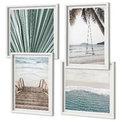 Vacances tropicales ensemble de 4 tableaux