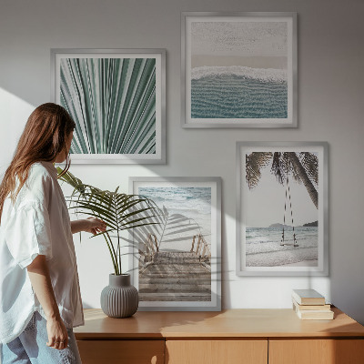 Ensemble de 4 tableaux Vacances tropicales
