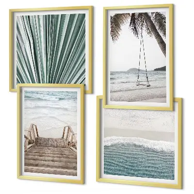 Vacances tropicales ensemble de 4 tableaux