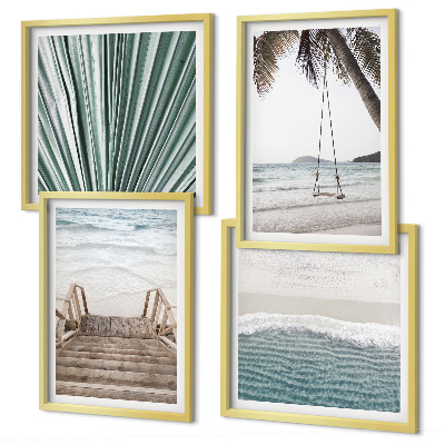 Ensemble de 4 tableaux Vacances tropicales