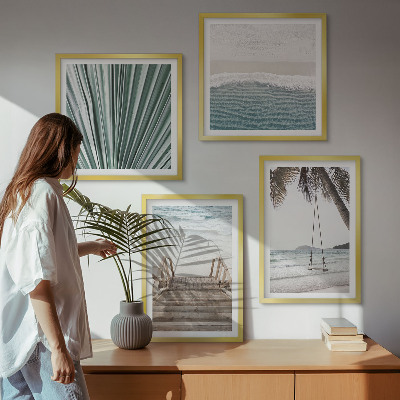Ensemble de 4 tableaux Vacances tropicales
