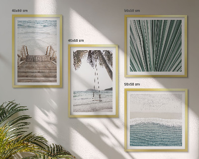 Ensemble de 4 tableaux Vacances tropicales
