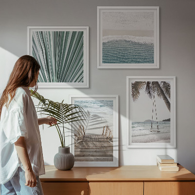 Ensemble de 4 tableaux Vacances tropicales