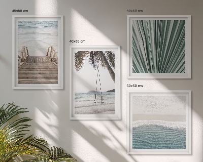 Ensemble de 4 tableaux Vacances tropicales