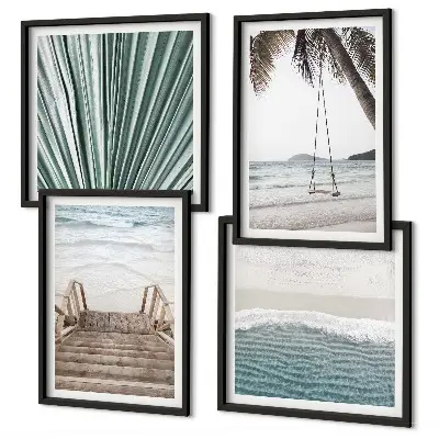 Vacances tropicales ensemble de 4 tableaux