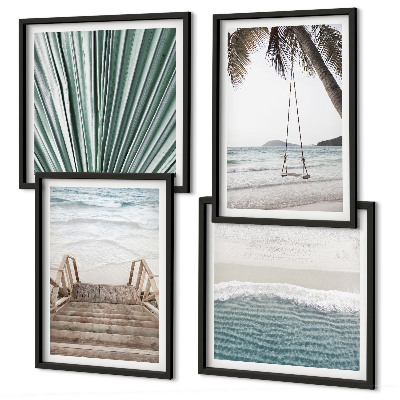 Ensemble de 4 tableaux Vacances tropicales