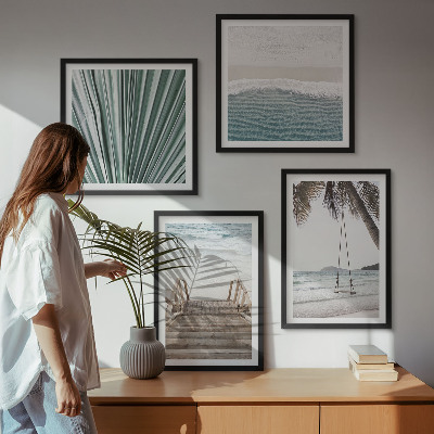 Ensemble de 4 tableaux Vacances tropicales