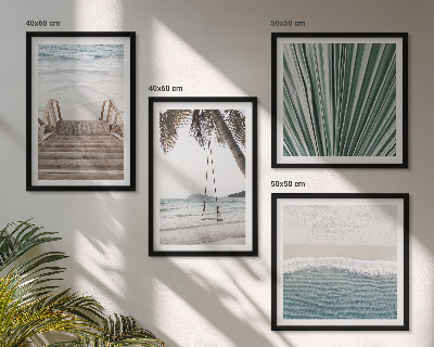 Ensemble de 4 tableaux Vacances tropicales