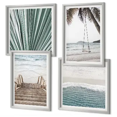 Vacances tropicales ensemble de 4 tableaux