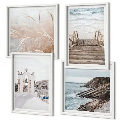 Architecture maritime de Santorin ensemble de 2 cadres polyptyque