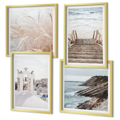 Architecture maritime de Santorin ensemble de 2 cadres polyptyque