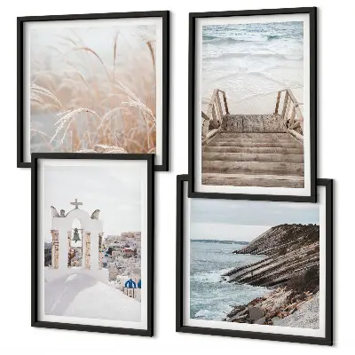 Architecture maritime de Santorin ensemble de 2 cadres polyptyque