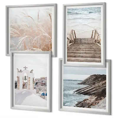 Architecture maritime de Santorin ensemble de 2 cadres polyptyque
