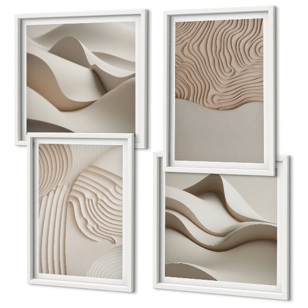 Mur de tableaux Vagues abstraites sur le sable