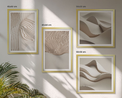 Mur de tableaux Vagues abstraites sur le sable