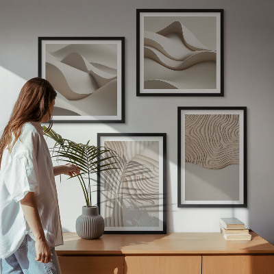 Mur de tableaux Vagues abstraites sur le sable